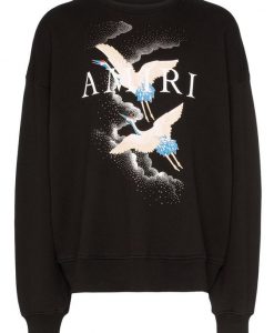 Amiri crane print Black Sweatshirt DV01