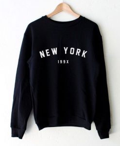 New York oversized crew Black Sweatshirt DV01