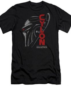 Bsg - Cylon Face Premium T-Shirt DAN