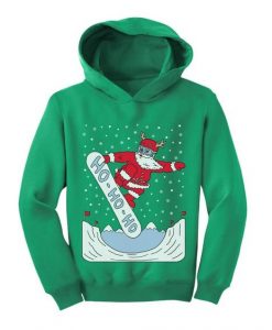 Christmas Santa On Snowboard Hoodie SR01