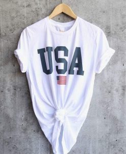 USA Graphic White T-Shirt VL7D