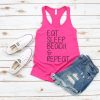 Eat Sleep Beach and Repeat Tanktop AL4S0