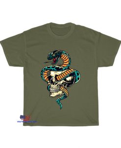skull horror playing-skateboard art T-Shirt EL8D0