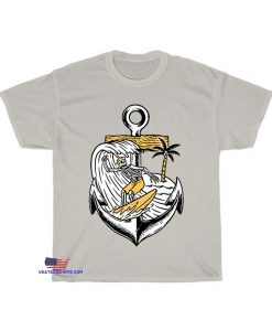 skull surfing anchor isolated white T-Shirt EL8D0